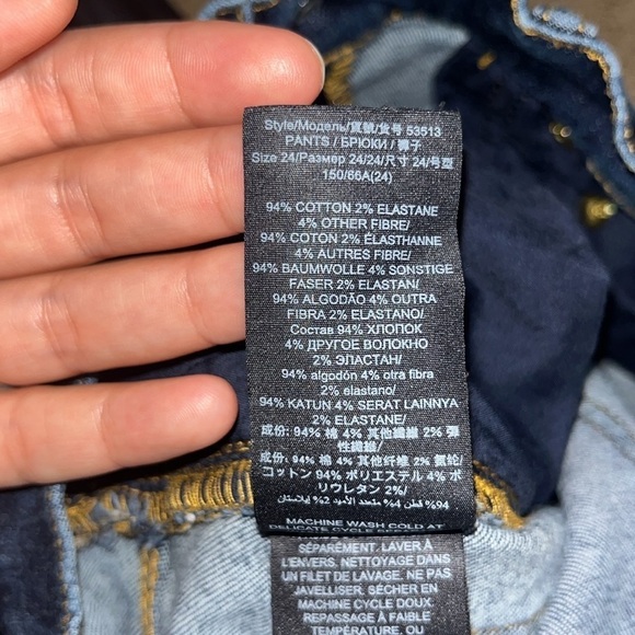 Tory Burch Button Fly High Waisted Ankle Jean Dark Wash Blue 24 - Picture 10 of 10